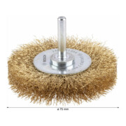 Brosse circulaire Bosch 75 mm à fils ondulés et laitonnés-4