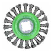 Brosse circulaire en acier inoxydable X-LOCK 115 fils torsadés 115 mm, 0,5 mm, X-LOCK
