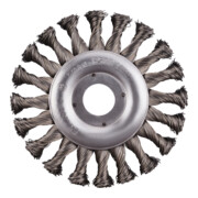 Brosse circulaire en acier Rhodius SRBZ avec fils d'acier torsadés pour meuleuses angulaires, 125 x 13 x 28 x 22,23 mm