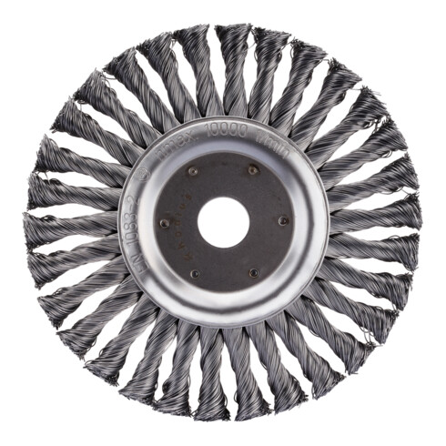 Brosse circulaire en acier Rhodius SRBZ avec fils d'acier torsadés pour meuleuses angulaires, 178 x 13 x 42 x 22,23 mm