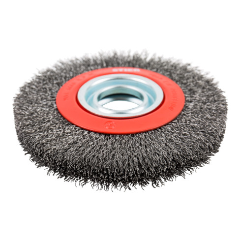 Brosse ronde STIER 0,35 mm, ondulée, acier
