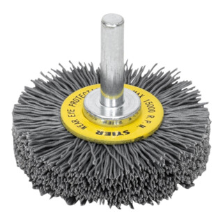 Brosse ronde STIER, tige Ø 6 mm, ondulée, carbure de silicium