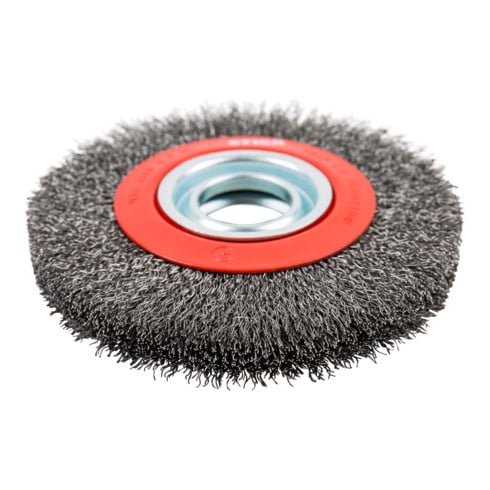 Brosse circulaire STIER Ø 200 mm, diamètre d'alésage 32 mm, 0,35 mm, ondulée, acier