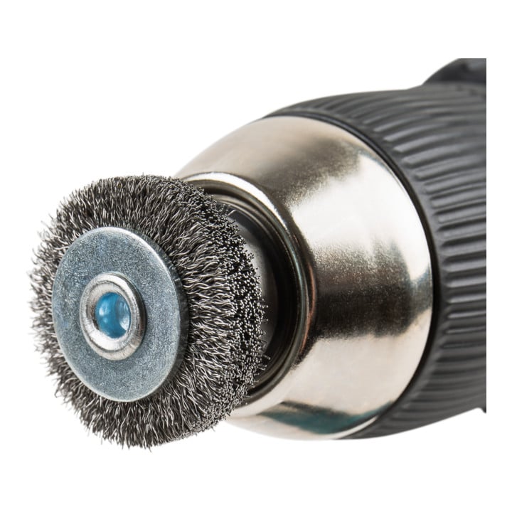 Brosse circulaire STIER Ø 27 mm, diamètre de queue 6 mm, 0,15 mm, ondulée, acier