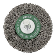 Brosse circulaire STIER, diamètre de queue 6 mm, 0,3 mm, ondulée, acier inoxydable-5