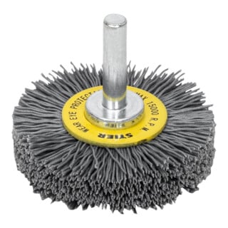 Brosse ronde STIER, tige Ø 6 mm, ondulée, carbure de silicium