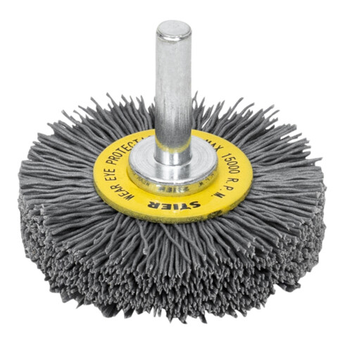 Brosse ronde STIER, tige Ø 6 mm, ondulée, carbure de silicium