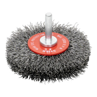 STIER Brosse de roue, tige Ø 6 mm, sertie, acier