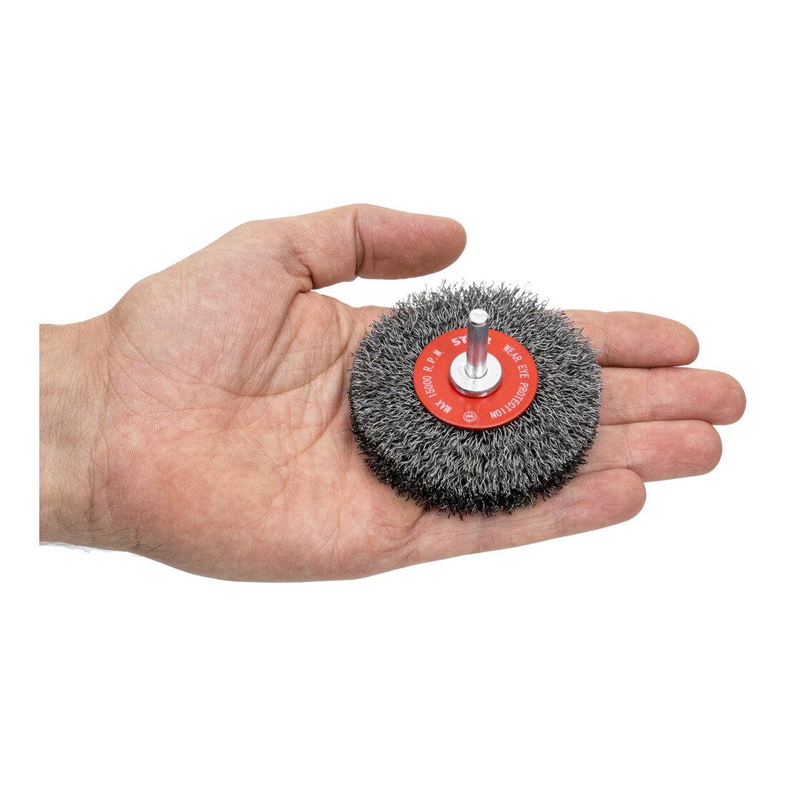 STIER Brosse de roue, tige Ø 6 mm, sertie, acier