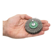 Brosse circulaire STIER, diamètre de queue 6 mm, 0,3 mm, ondulée, acier inoxydable-4