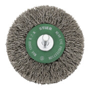 Brosse circulaire STIER, diamètre de queue 6 mm, 0,3 mm, ondulée, acier inoxydable-5