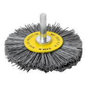 Brosse circulaire STIER Ø 75 mm, diamètre de queue 6 mm, 0,6 mm, ondulée, carbure de silicium