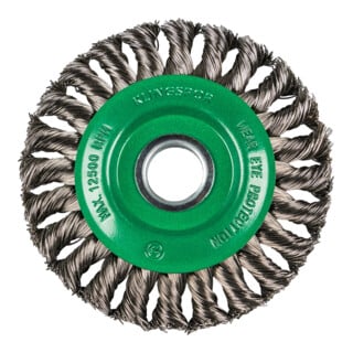 Brosse circulaire torsadée une rangée Klingspor, nombre de rangées 1, acier inoxydable