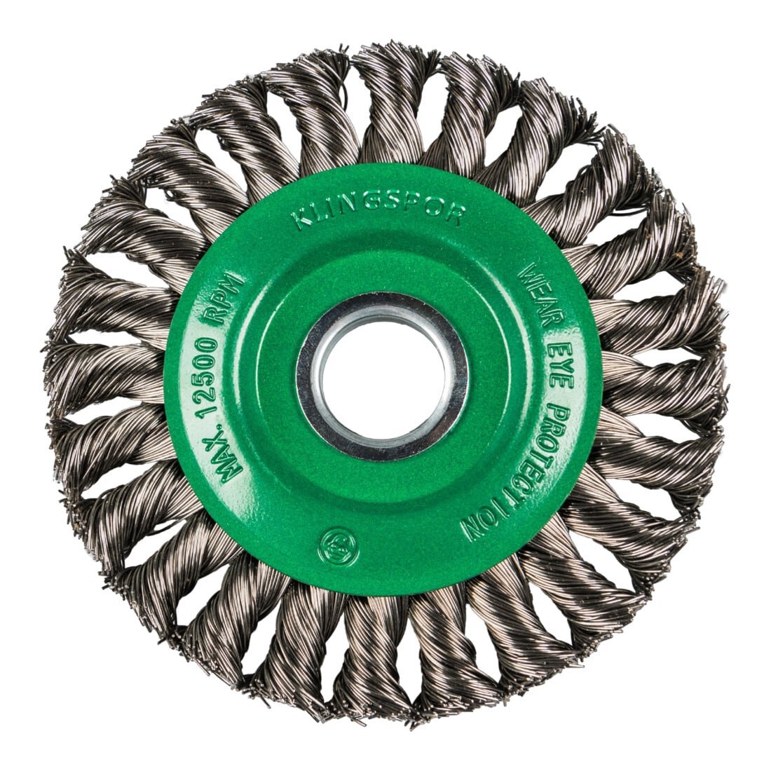 Brosse circulaire torsadée une rangée Klingspor, nombre de rangées 1, acier inoxydable