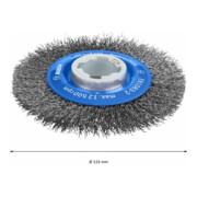 Brosse circulaire X-LOCK à 115 fils d’acier ondulés 115 mm, 0,3 mm, X-LOCK-4