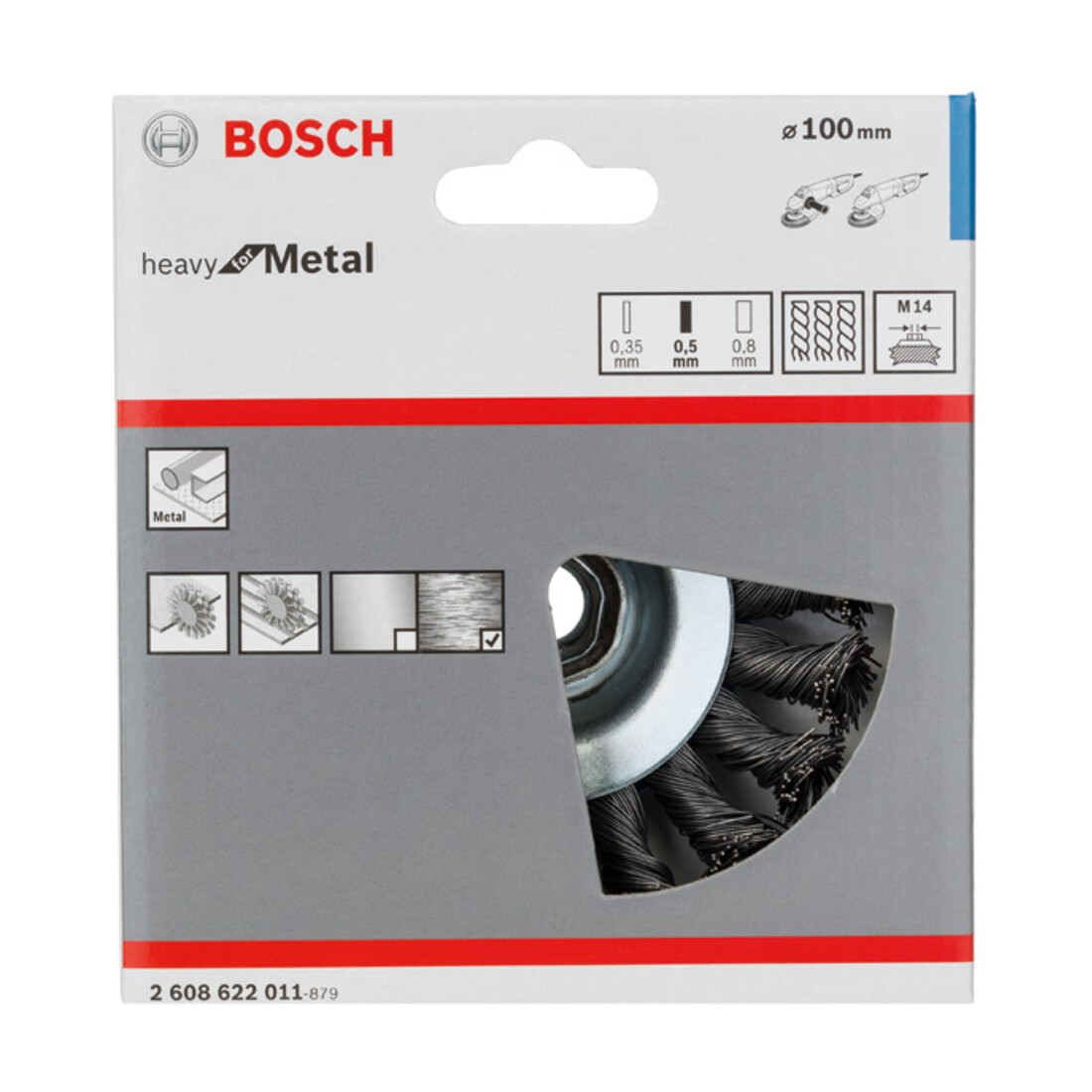 Brosse conique Bosch avec fil noué