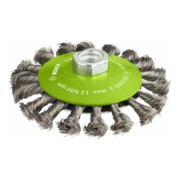 Brosse conique 115 mm à fils d'inox torsadés 115 mm, 0,35 mm, M14