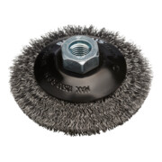 Brosse conique en acier Rhodius SKBW, avec fil d'acier ondulé pour utilisation sur meuleuses d'angle, 100 x 10 x 20 x M14 mm-3