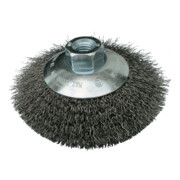 Brosse conique Klingspor, 125 mm, filet M 14 0,3 acier