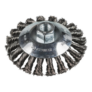 Brosse conique torsadée Klingspor, nombre de rangées 1, acier