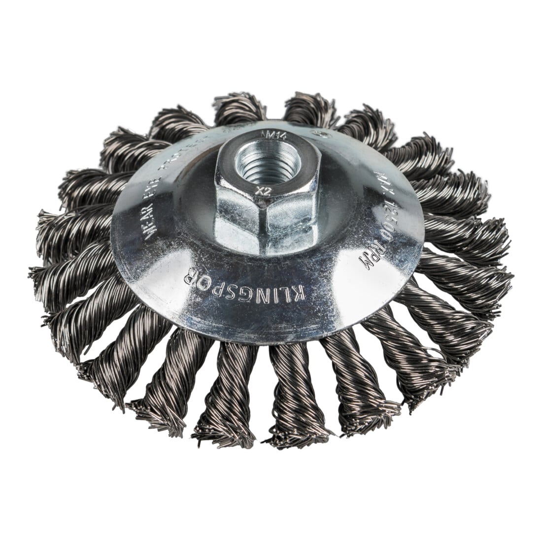 Brosse conique torsadée Klingspor, nombre de rangées 1, acier
