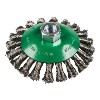 Brosse conique torsadée Klingspor, nombre de rangées 1, acier inoxydable
