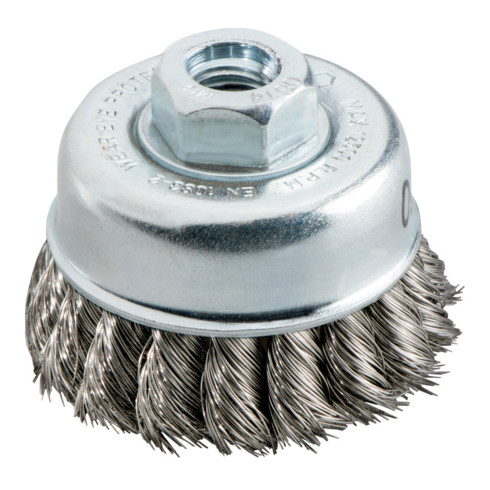 Brosse à tasse METABO 70 mm 5/8" fil d'acier noué épaisseur du fil