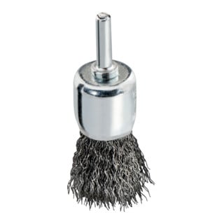 Brosse pinceau Metabo 25x0,3 mm/ 6 mm, acier ondulé, avec queue de 6 mm