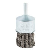 STIER brosse tête de brosse, tige Ø 6 mm, nouée, acier