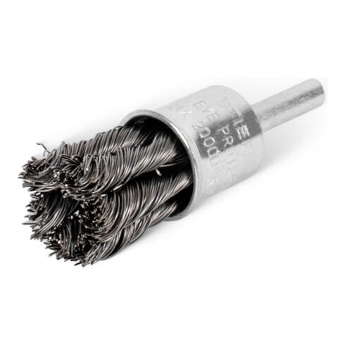 STIER brosse tête de brosse, tige Ø 6 mm, nouée, acier