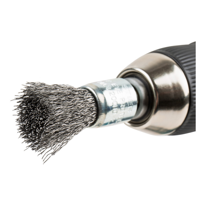 Brosse pinceau STIER STIER Ø 19 mm, diamètre de queue 6 mm, 0,3 mm, ondulée, acier