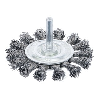 Brosse plate arbre d'entraînement 6 mm tressée Ø 75 mm BGS
