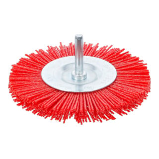 Brosse plate nylon 100 mm tige 6 mm BGS