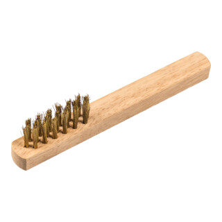 Brosse pour bougies d'allumage Klingspor nombre de rangées 3, 45 x 15 x 150 mm manche en bois 0,17 laiton