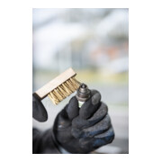 Brosse pour bougies d'allumage Klingspor nombre de rangées 3, 45 x 15 x 150 mm manche en bois 0,17 laiton-3