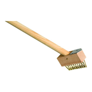 Brosse pour joints et mauvaises herbes avec poils en acier et manche long