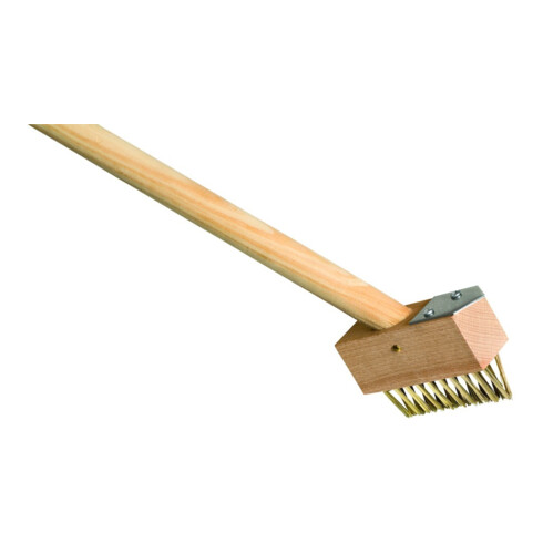 Brosse pour joints et mauvaises herbes avec poils en acier et manche long