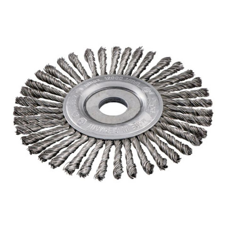 Brosse ronde 125x0,5x6 /22,23 mm, acier, torsadé metabo