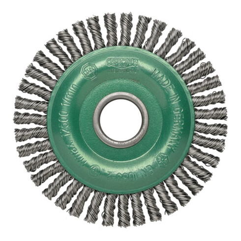 Brosse ronde D.125mm épaisseur fil 0,35mm fil VA 6mm 12000min-¹ OSBORN