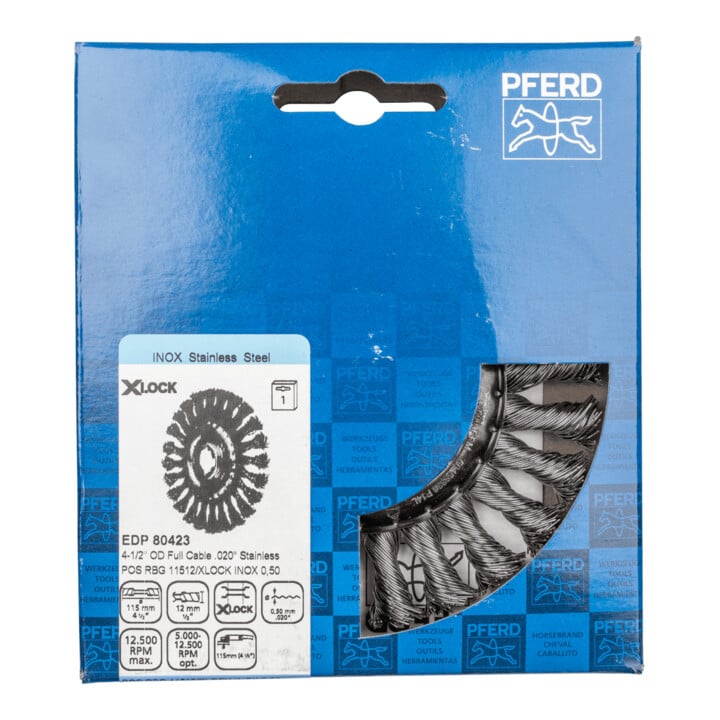 PFERD TOOLS Brosse ronde torsadée POS RBG 12512/X-LOCK INOX 0,50