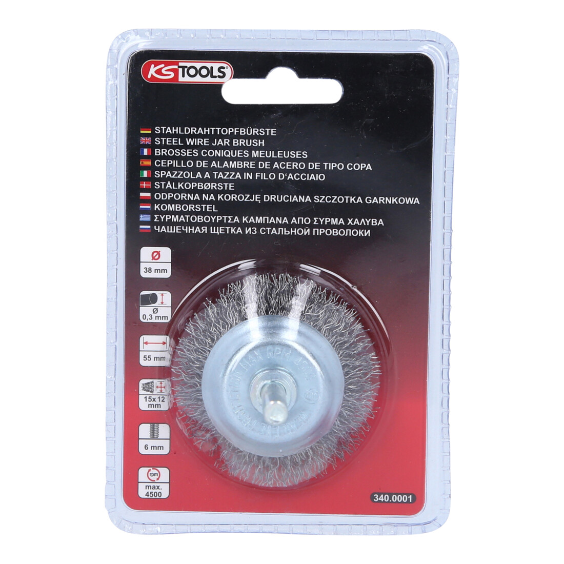 KS Tools brosse à cuvette métallique en acier 0,3mm