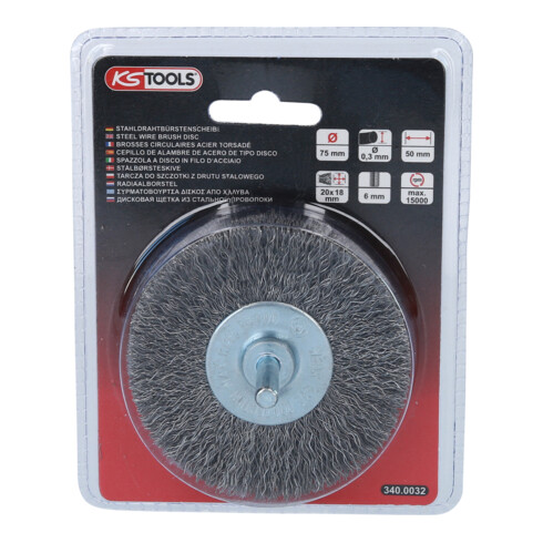 Disque à brosse métallique en acier KS Tools 0,3mm