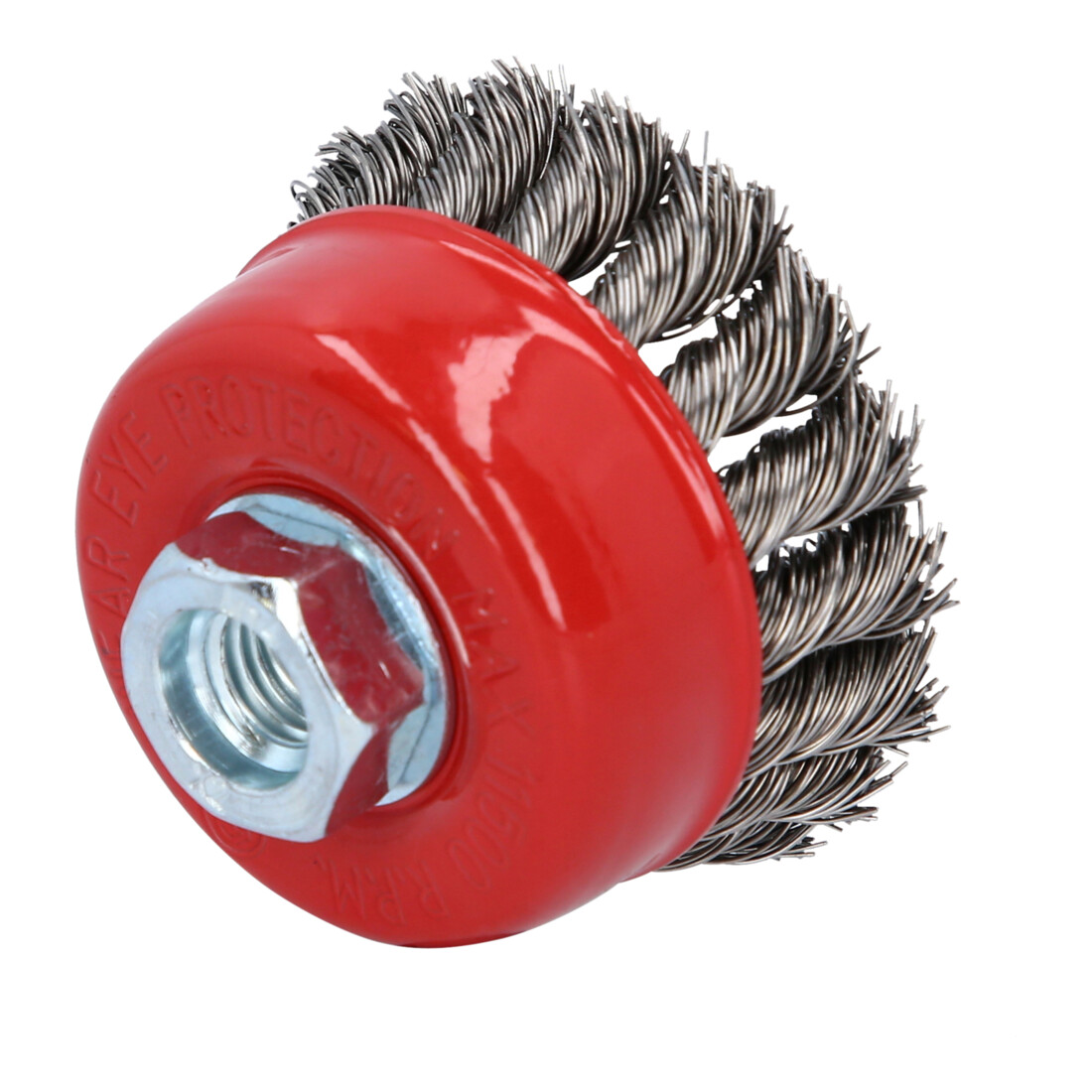 Brosses coniques meuleuses acier inoxydable 0,5mm, Ø 80mm