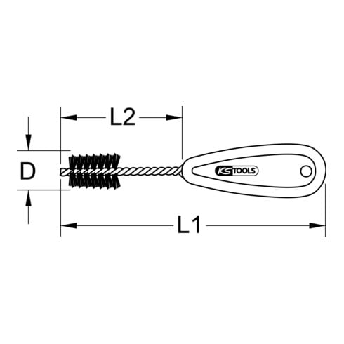 KS Tools Brosse intérieure en tube cuivre, longueur 160 mm