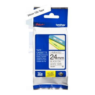 BROTHER Cassette de ruban TZe-251 blanc/noir