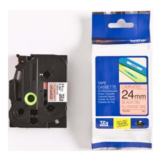 BROTHER Cassette de ruban TZe-B51 orange signal noir