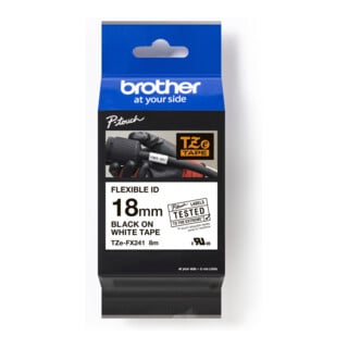 BROTHER Cassette de ruban TZe-FX241 blanc sur noir