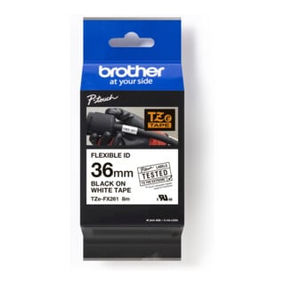 BROTHER Cassette de ruban TZe-FX261 blanc/noir