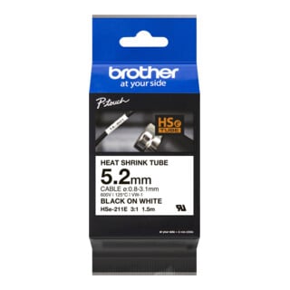BROTHER Schrumpfschlauchkassette HSe-211E 5,2mm 1,5m ws/sw