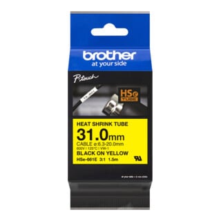 BROTHER Schrumpfschlauchkassette HSe-661E 31mm 1,5m gelb/schwarz